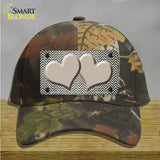 Tan White Small Chevron Hearts Oil Rubbed Novelty License Plate Hat Cotton / Camoflauge