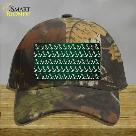 Green White Anchor Oil Rubbed Novelty License Plate Hat Cotton / Camoflauge