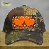 Orange White Anchor Hearts Oil Rubbed Novelty License Plate Hat Cotton / Camoflauge