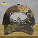 Gray White Anchor Hearts Oil Rubbed Novelty License Plate Hat Cotton / Camoflauge