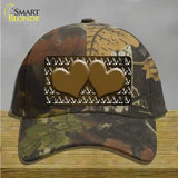 Brown White Anchor Hearts Oil Rubbed Novelty License Plate Hat Cotton / Camoflauge