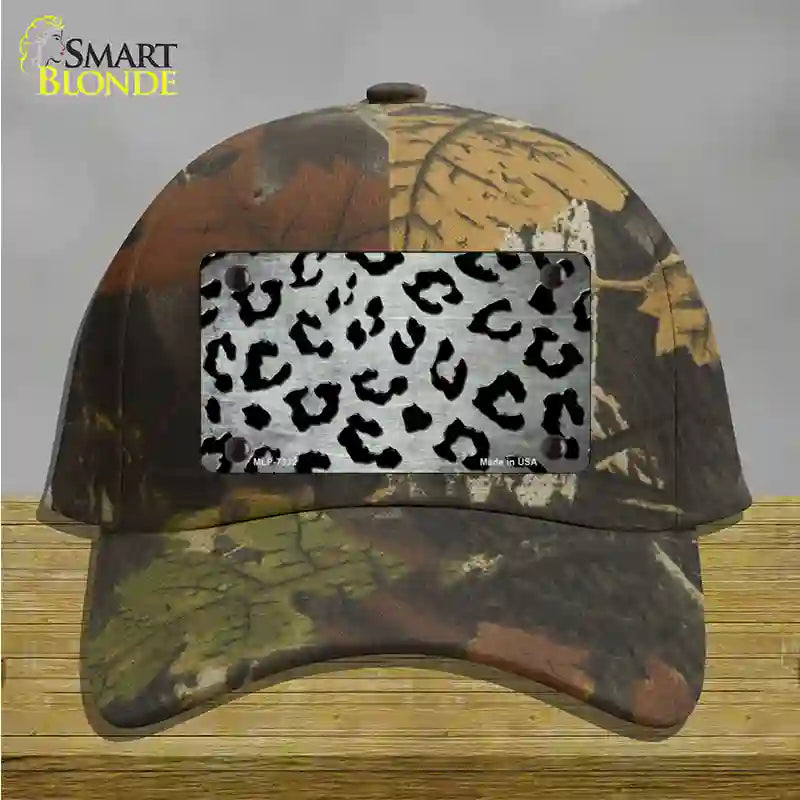 White Black Cheetah Oil Rubbed Novelty License Plate Hat Cotton / Camoflauge