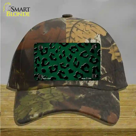 Green Black Cheetah Oil Rubbed Novelty License Plate Hat Cotton / Camoflauge