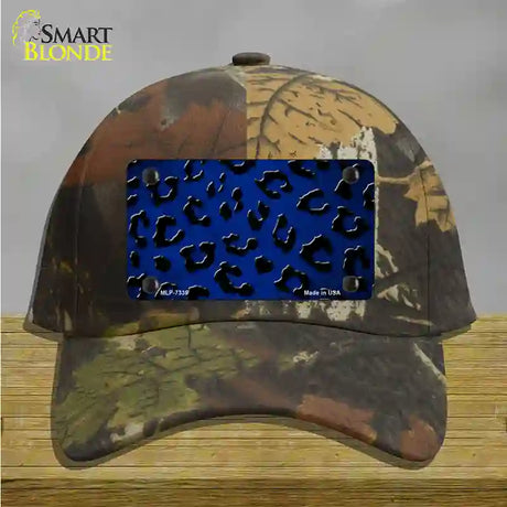 Blue Black Cheetah Oil Rubbed Novelty License Plate Hat Cotton / Camoflauge