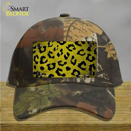 Yellow Black Cheetah Oil Rubbed Novelty License Plate Hat Cotton / Camoflauge