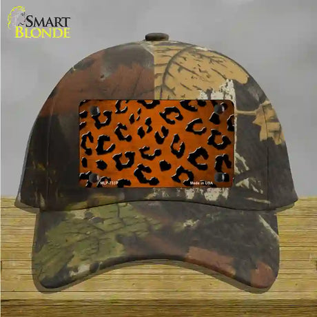 Orange Black Cheetah Oil Rubbed Novelty License Plate Hat Cotton / Camoflauge