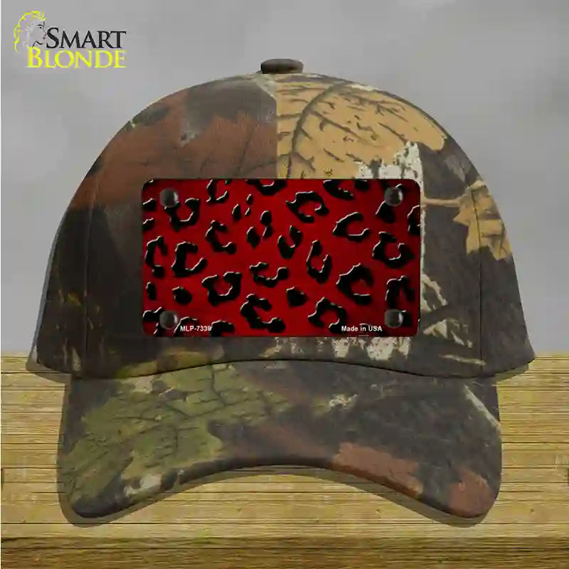 Red Black Cheetah Oil Rubbed Novelty License Plate Hat Cotton / Camoflauge