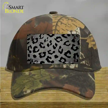 Gray Black Cheetah Oil Rubbed Novelty License Plate Hat Cotton / Camoflauge