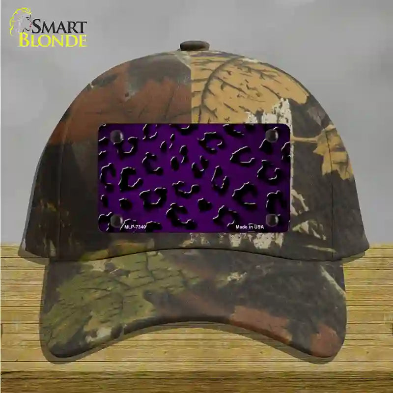 Purple Black Cheetah Oil Rubbed Novelty License Plate Hat Cotton / Camoflauge