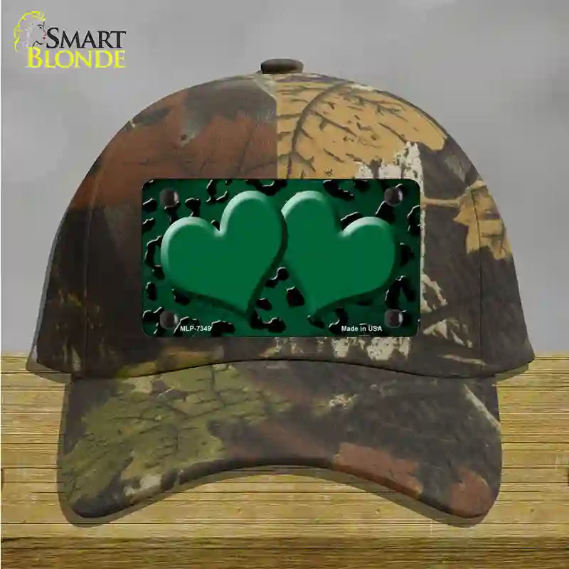 Green Black Cheetah Hearts Oil Rubbed Novelty License Plate Hat Cotton / Camoflauge