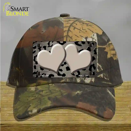 Tan Black Cheetah Hearts Oil Rubbed Novelty License Plate Hat Cotton / Camoflauge