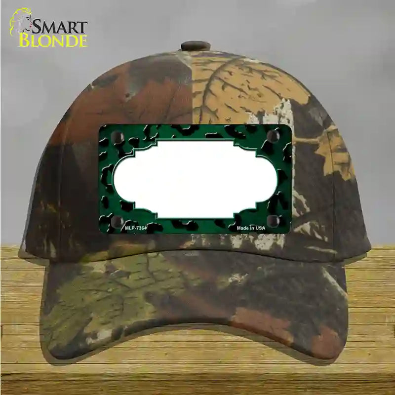 Green Black Cheetah Scallop Oil Rubbed Novelty License Plate Hat Cotton / Camoflauge