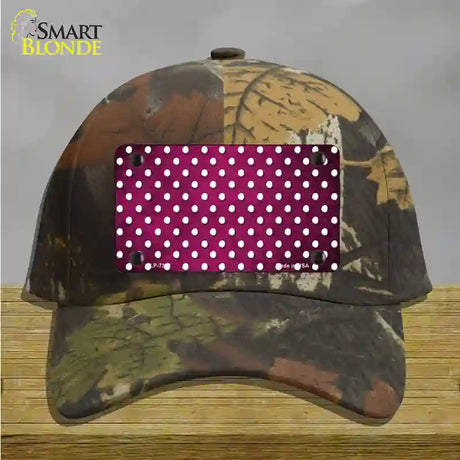 Pink White Small Dots Oil Rubbed Novelty License Plate Hat Cotton / Camoflauge