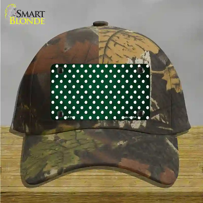 Green White Small Dots Oil Rubbed Novelty License Plate Hat Cotton / Camoflauge