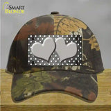 Gray White Small Dots Hearts Oil Rubbed Novelty License Plate Hat Cotton / Camoflauge