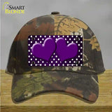 Purple White Small Dots Hearts Oil Rubbed Novelty License Plate Hat Cotton / Camoflauge