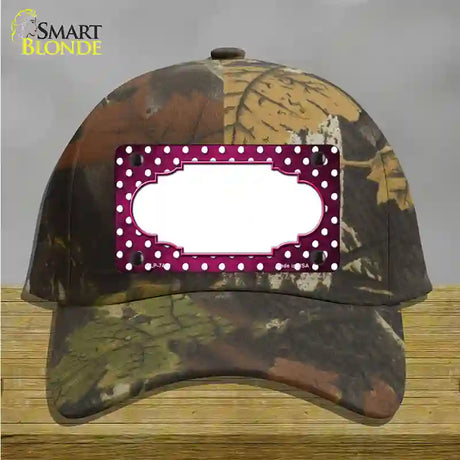 Pink White Small Dots Scallop Oil Rubbed Novelty License Plate Hat Cotton / Camoflauge