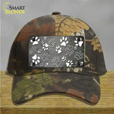 Gray White Paw Oil Rubbed Novelty License Plate Hat Cotton / Camoflauge