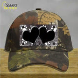 Paw Heart Black White Novelty License Plate Hat Cotton / Camoflauge