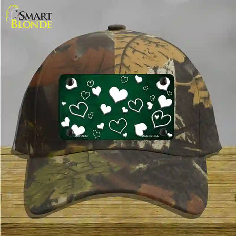 Green White Love Oil Rubbed Novelty License Plate Hat Cotton / Camoflauge