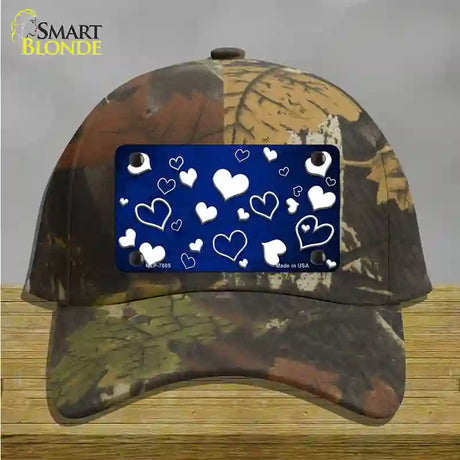 Blue White Love Oil Rubbed Novelty License Plate Hat Cotton / Camoflauge