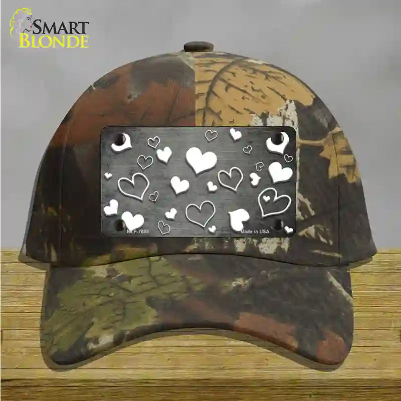 Gray White Love Oil Rubbed Novelty License Plate Hat Cotton / Camoflauge