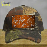 Orange White Butterfly Oil Rubbed Novelty License Plate Hat Cotton / Camoflauge