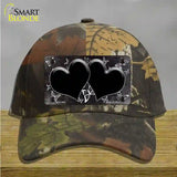 Black White Hearts Butterfly Oil Rubbed Novelty License Plate Hat Cotton / Camoflauge