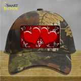 Red White Hearts Butterfly Oil Rubbed Novelty License Plate Hat Cotton / Camoflauge