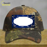 Blue White Scallop Butterfly Oil Rubbed Novelty License Plate Hat Cotton / Camoflauge