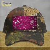 Pink White Dragonfly Oil Rubbed Novelty License Plate Hat Cotton / Camoflauge