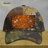 Orange White Dragonfly Oil Rubbed Novelty License Plate Hat Cotton / Camoflauge