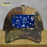 Blue White Owl Oil Rubbed Novelty License Plate Hat Cotton / Camoflauge