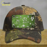 Lime Green White Owl Oil Rubbed Novelty License Plate Hat Cotton / Camoflauge