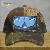 Light Blue White Owl Hearts Oil Rubbed Novelty License Plate Hat Cotton / Camoflauge