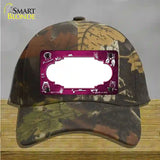 Pink White Owl Scallop Oil Rubbed Novelty License Plate Hat Cotton / Camoflauge