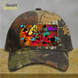 Orange Splatter Oil Rubbed Novelty License Plate Hat Cotton / Camoflauge