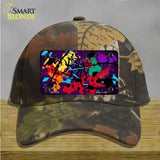 Purple Splatter Oil Rubbed Novelty License Plate Hat Cotton / Camoflauge