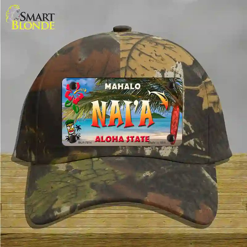 Naia Hawaii State Novelty License Plate Hat Cotton / Camoflauge