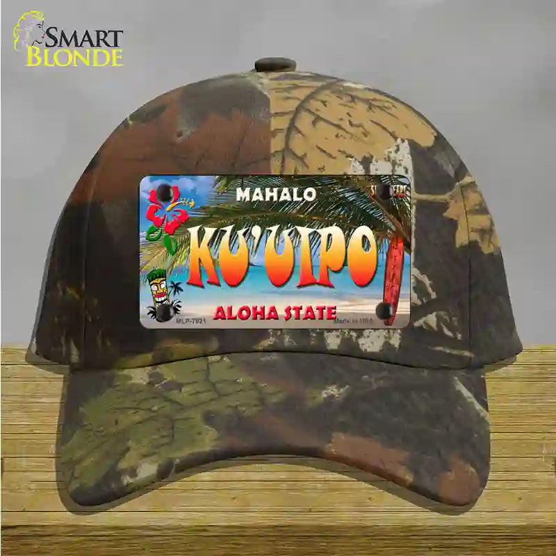 Ku uipo Hawaii State Novelty License Plate Hat Cotton / Camoflauge