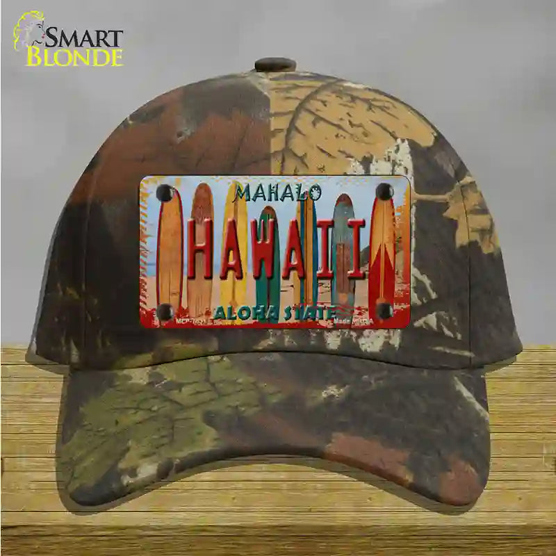 Hawaii Surfboards State Novelty License Plate Hat Cotton / Camoflauge