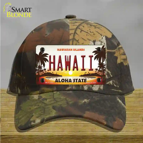 Hawaii Hawaiian Islands Novelty License Plate Hat Cotton / Camoflauge