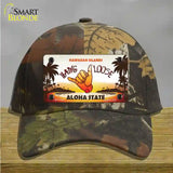 Hang Loose Hawaiian Islands Novelty License Plate Hat Cotton / Camoflauge