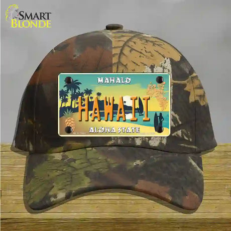 Hawaii Pineapple Novelty License Plate Hat Cotton / Camoflauge