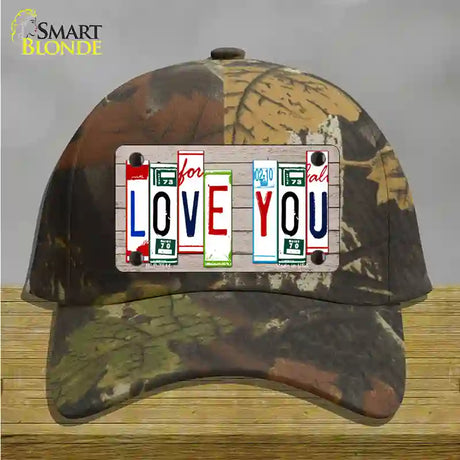 Love You License Plate Art Wood Novelty License Plate Hat Cotton / Camoflauge