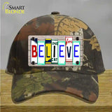 Believe License Plate Art Wood Novelty License Plate Hat Cotton / Camoflauge