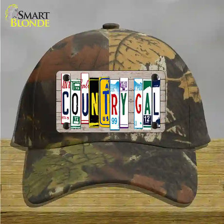 Country Gal Plate Art Novelty License Plate Hat Cotton / Camoflauge