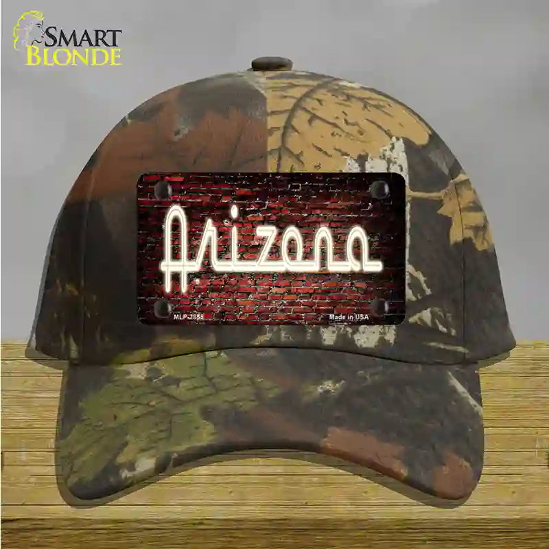 Arizona Neon Brick Novelty License Plate Hat Cotton / Camoflauge