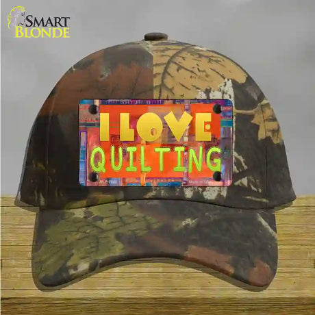 I Love Quilting Novelty License Plate Hat Cotton / Camoflauge