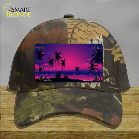 Sunset Pink Novelty License Plate Hat Cotton / Camoflauge